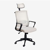 Sklum - Bürostuhl mit rollen und kopfstütze Teill Black Helles Grau Taupe von SKLUM