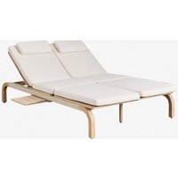Doppel-Liegestuhl aus Dubai-Akazienholz Gardenia Weiß Rustikales Akazienbraun - Sklum Doppel-Liegestuhl aus Dubai-Akazienholz Gardenia Weiß Rustikales Akazienbraun - Sklum von SKLUM