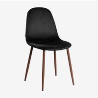 Esszimmerstuhl aus Samt Glamm Schwarz Dunkles Holz - Sklum von SKLUM