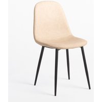 Glamm Esszimmerstuhl aus Kunstleder Beige Creme Schwarz - Sklum von SKLUM