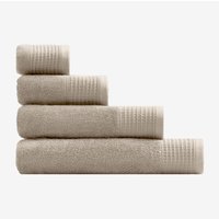 Frottee-Baumwollhandtuch mit Claritone-Bordüre Braun Tapioca Handtuch (50 x 90 cm) - Sklum von SKLUM