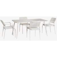 Sklum - Garten-Set Tisch und 4 Stühle Arhiza Gardenia Weiß - Gardenia Weiß von SKLUM