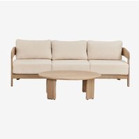Gartenset mit 3-Sitzer-Sofa und Couchtisch aus Uleno-Akazienholz Helles Akazienbraun - Sklum von SKLUM
