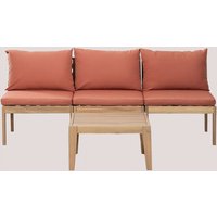 Sklum - Gartenset mit dreiteiligem Modulsofa und Filips-Couchtisch Terracotta von SKLUM