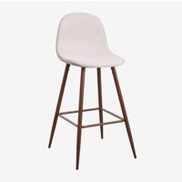 Glamm Barhocker ↑75 cm Beige Creme Dunkles Holz - Sklum Glamm Barhocker ↑75 cm Beige Creme Dunkles Holz - Sklum von SKLUM