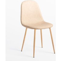 Glamm Esszimmerstuhl aus Kunstleder Beige Creme Natürliches Holz - Sklum Glamm Esszimmerstuhl aus Kunstleder Beige Creme Natürliches Holz - Sklum von SKLUM