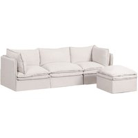 Grace 3-teiliges modulares Sofa und Ottomane aus Leinen und Baumwolle - Sklum von SKLUM