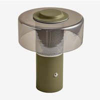 Sklum - Kabellose LED-Außentischleuchte Elfriede aus Glas und Stahl Tiefes Grün Olive von SKLUM