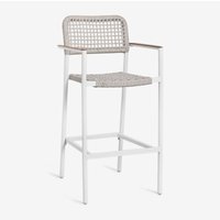 Nediam hoher Gartenhocker mit Armlehnen aus Aluminium und geflochtenem Seil Weiss - Sklum Nediam hoher Gartenhocker mit Armlehnen aus Aluminium und geflochtenem Seil Weiss - Sklum von SKLUM