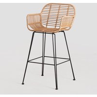 Sklum - Outdoor Barhocker aus synthetischem Rattan Eska Schwarz ↑75 cm - Schwarz ↑75 cm von SKLUM