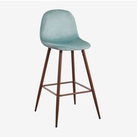 Packung mit 2 hohen Hockern aus Glamm-Samt ↑75 cm Grün Tanne Dunkles Holz - Sklum von SKLUM