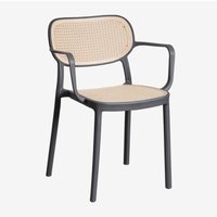 2er-Pack stapelbare Gartenstühle mit Armlehnen aus Polypropylen Omara Grau Graphit - Sklum 2er-Pack stapelbare Gartenstühle mit Armlehnen aus Polypropylen Omara Grau Graphit - Sklum von SKLUM