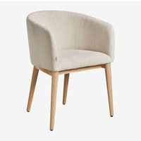 Packung mit 4 gepolsterten Bunia-Esszimmerstühlen mit Armlehnen Natur - Sklum von SKLUM