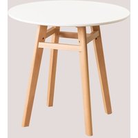 Runder Küchentisch Ø80 aus Buchenholz und mdf Scand Nordic Weiss - Sklum von SKLUM