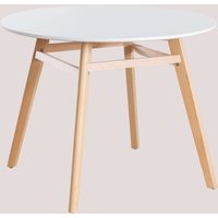 Sklum - Runder Esstisch aus mdf und Buchenholz Scand Nordic Weiss Ø100 cm Sklum - Runder Esstisch aus mdf und Buchenholz Scand Nordic Weiss Ø100 cm von SKLUM