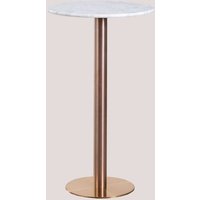 Sklum - Runder hoher Bartisch aus Marmor (Ø60 cm) Cosmopolitan Roségold Weißer Marmor von SKLUM