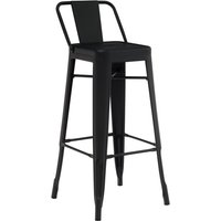 SKLUM 2er-Pack Barhocker ↑75 cm mit Lix-Stahlrückenlehne Mattschwarz von SKLUM