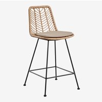 SKLUM 2er-Pack Barhocker aus synthetischem Rattan Gouda Natural Natürlich ↑65 cm Schwarz von SKLUM