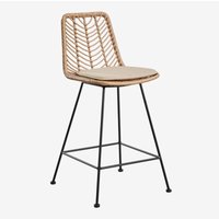 SKLUM 2er-Pack Barhocker aus synthetischem Rattan Gouda Natural Natürlich ↑65 cm Schwarz von SKLUM