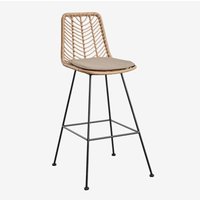 SKLUM 2er-Pack Barhocker aus synthetischem Rattan Gouda Natural Natürlich ↑75 cm Schwarz von SKLUM