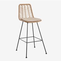 SKLUM 2er-Pack Barhocker aus synthetischem Rattan Gouda Natural Natürlich ↑75 cm Schwarz von SKLUM