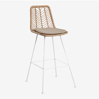 SKLUM 2er-Pack Barhocker aus synthetischem Rattan Gouda Natural Natürlich ↑75 cm Weiß von SKLUM