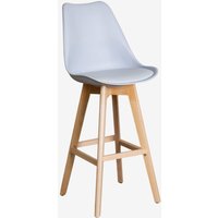 SKLUM 2er-Pack hohe Hocker 75 cm mit Kissen in Kunstleder Nordic Delphingrau von SKLUM