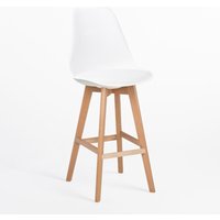SKLUM 2er-Pack hohe Hocker 75 cm mit Kissen in Kunstleder Nordic Weiss von SKLUM