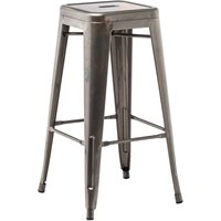 SKLUM 2er-Pack stapelbare Barhocker aus Stahl Lix Gebürstetes Grau ↑75 cm von SKLUM