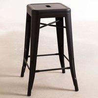 SKLUM 2er-Pack stapelbare Barhocker aus Stahl Lix Mattschwarz ↑65 cm von SKLUM