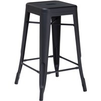 SKLUM 2er-Pack stapelbare Barhocker aus Stahl Lix Mattschwarz ↑75 cm von SKLUM