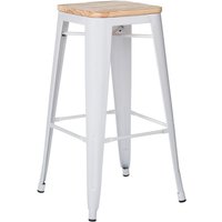 SKLUM 2er-Pack stapelbare Barhocker aus Stahl Lix Natur - Weiss ↑75 cm von SKLUM
