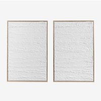 SKLUM 2er Set Deko-Bilder mit Gipsrelief (60x90 cm) Leclerc Weiss von SKLUM