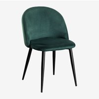 Sklum - 2er Set Esszimmerstühle aus Samt Kana grün jungle Schwarz von SKLUM