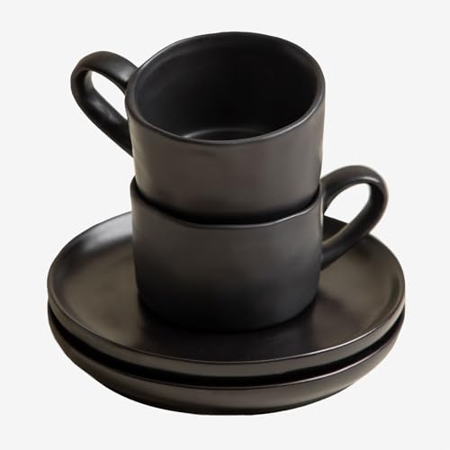 SKLUM 2er Set Kaffeetassen 100ml mit Untertasse Belvere von SKLUM