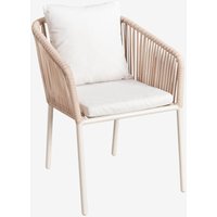 SKLUM 2er-Pack Arhiza Classic Gartenstühle mit Aluminiumarmlehnen und geflochtenem Seil Braun Tapioca von SKLUM