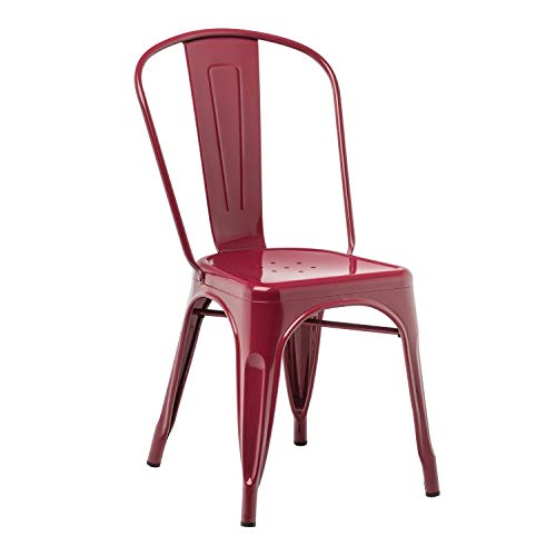 SKLUM 2er Set stapelbare Stühle LIX Rot Bordeaux von SKLUM