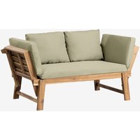 SKLUM 3-Sitzer-Gartensofa verstellbar aus Akazienholz Guille Grün Caqui von SKLUM