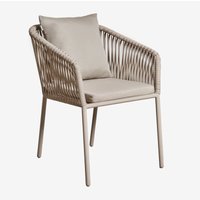 SKLUM 4er-Pack Arhiza Classic Gartenstühle mit Aluminiumarmlehnen und geflochtenem Seil Moka Braun von SKLUM
