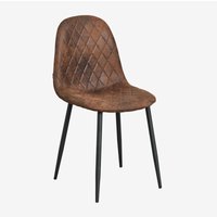Sklum - 4er-Pack Esszimmerstühle aus Kunstleder Glamm Kaffee Diamond Schwarz von SKLUM