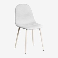 SKLUM 4er-Set Esszimmerstühle aus Stoff und Stahl Glamm Deluxe Creme-Beige von SKLUM