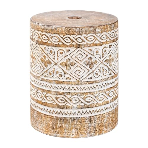 SKLUM Ainsa Schirmständer aus Holz Weißes Vintage-Holz SKLUM Ainsa Schirmständer aus Holz Weißes Vintage-Holz von SKLUM