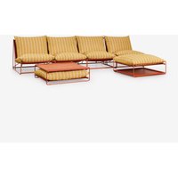 SKLUM Amaro Gartenset mit 4-teiligem Modulsofa, Beistelltisch und umwandelbarem Ottoman Honiggelb - Rot Acryl von SKLUM