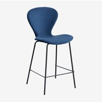SKLUM Barhocker aus Samt ↑65 cm Blau Schwarz von SKLUM