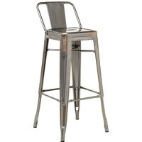 Barhocker mit Stahlrückenlehne (76 cm) lix Gebürstet Eisen - Sklum von SKLUM