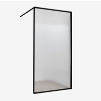 SKLUM Feste Duschwand mit 5 mm gehärtetem Glas und Trafalgar-Aluminium Mattschwarz Transparent geriffelt SKLUM Feste Duschwand mit 5 mm gehärtetem Glas und Trafalgar-Aluminium Mattschwarz Transparent geriffelt von SKLUM