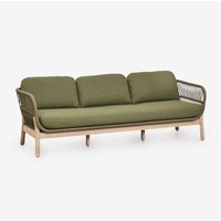 SKLUM Gartensofa 3-Sitzer aus Aluminium und Akazienholz Karvia Helles Akazienbraun von SKLUM