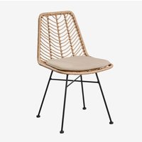 SKLUM Gouda Natural Gartenstuhl aus synthetischem Rattan Natürlich Schwarz von SKLUM