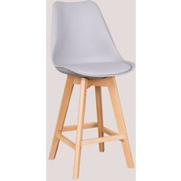 SKLUM Nordischer Barhocker mit Kunstlederkissen Helles Grau ↑65 cm von SKLUM