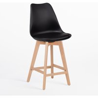 SKLUM Nordischer Barhocker mit Kunstlederkissen Schwarz ↑65 cm SKLUM Nordischer Barhocker mit Kunstlederkissen Schwarz ↑65 cm von SKLUM